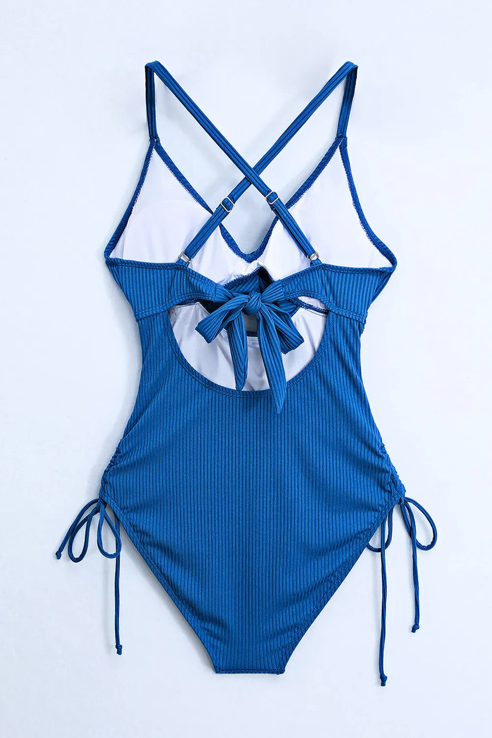 SYNZ Cutout V-Neck Spaghetti Strap One-Piece Swimwear