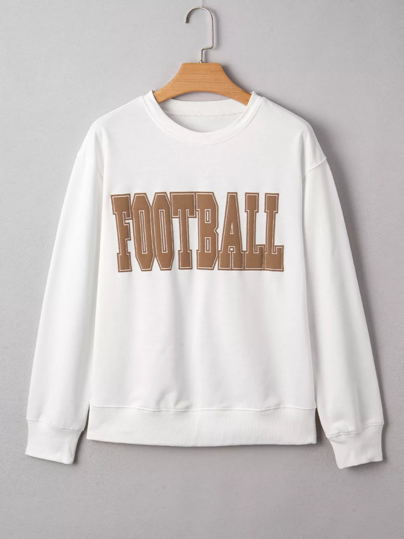 SYNZ FOOTBALL 3D Letter Graphic Crew Neck Sweatshirt