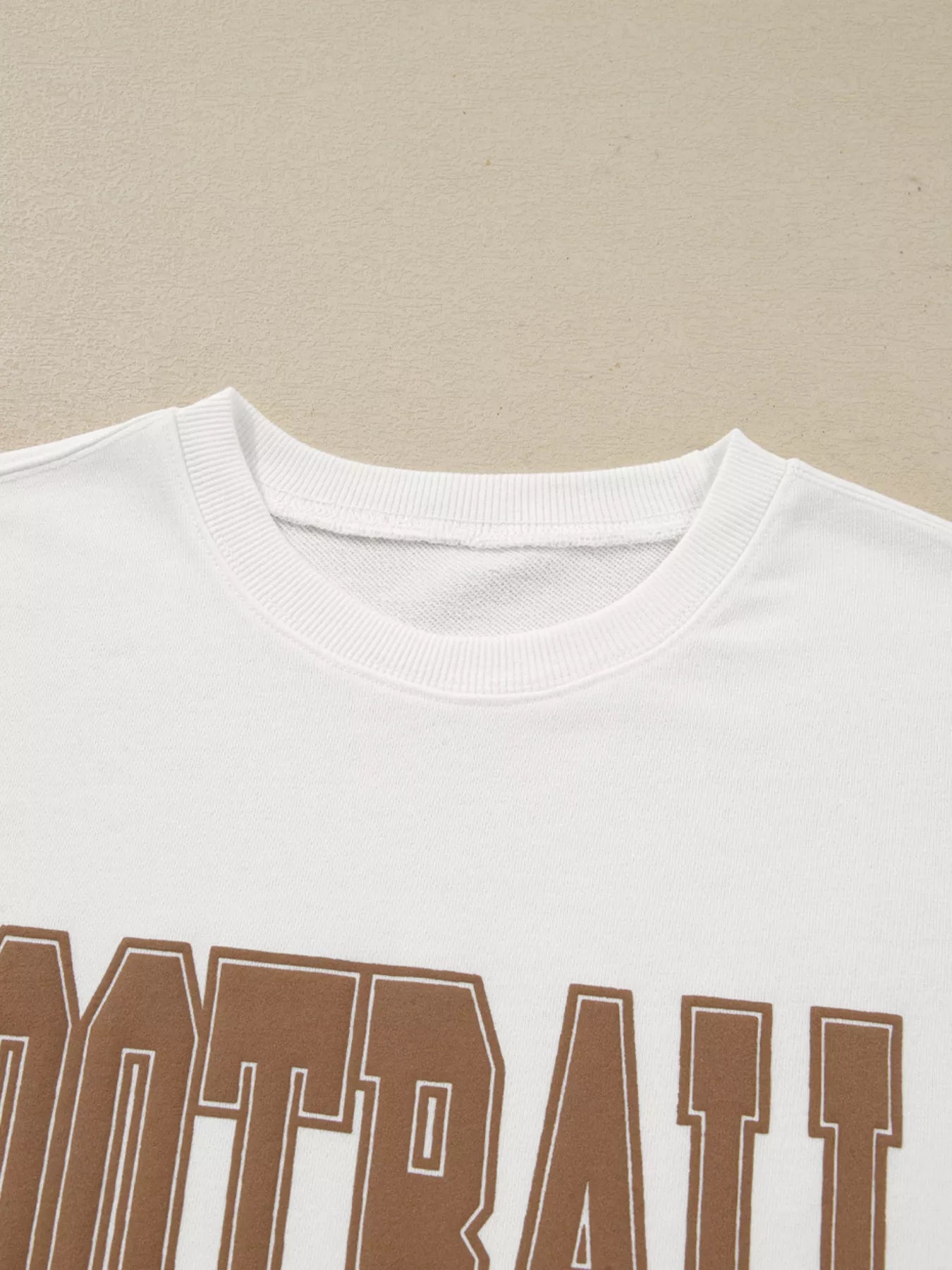 SYNZ FOOTBALL 3D Letter Graphic Crew Neck Sweatshirt