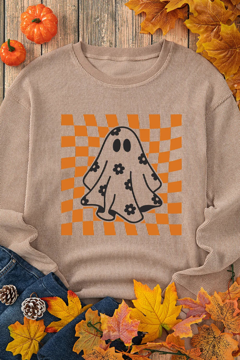 SYNZ Ghost Round Neck Long Sleeve Sweatshirt
