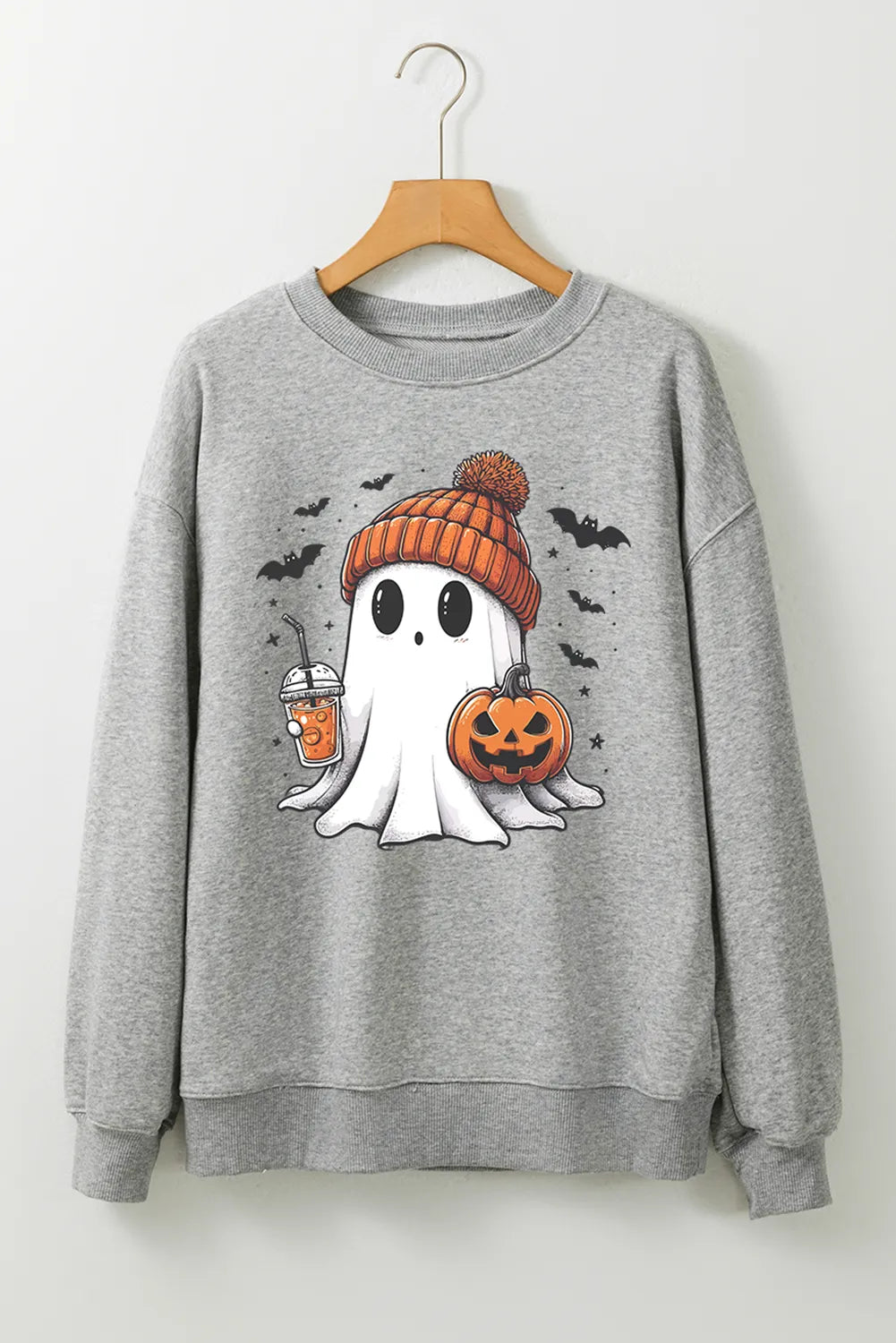 SYNZ Ghost Round Neck Long Sleeve Sweatshirt