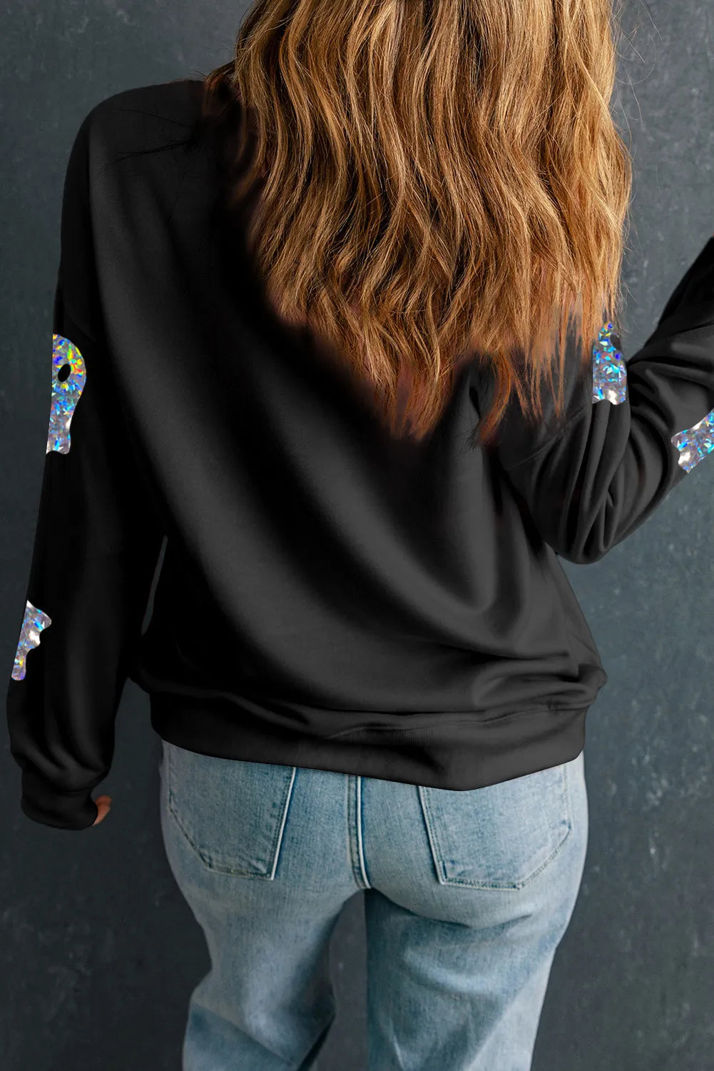 SYNZ Ghost Round Neck Long Sleeve Sweatshirt