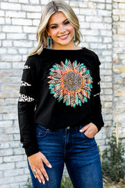 SYNZ Graphic Leopard Patch Sweatshirt
