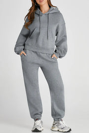 SYNZ Gray / S Women’s Hooded Jogger Set – Casual 2 Piece Outfit