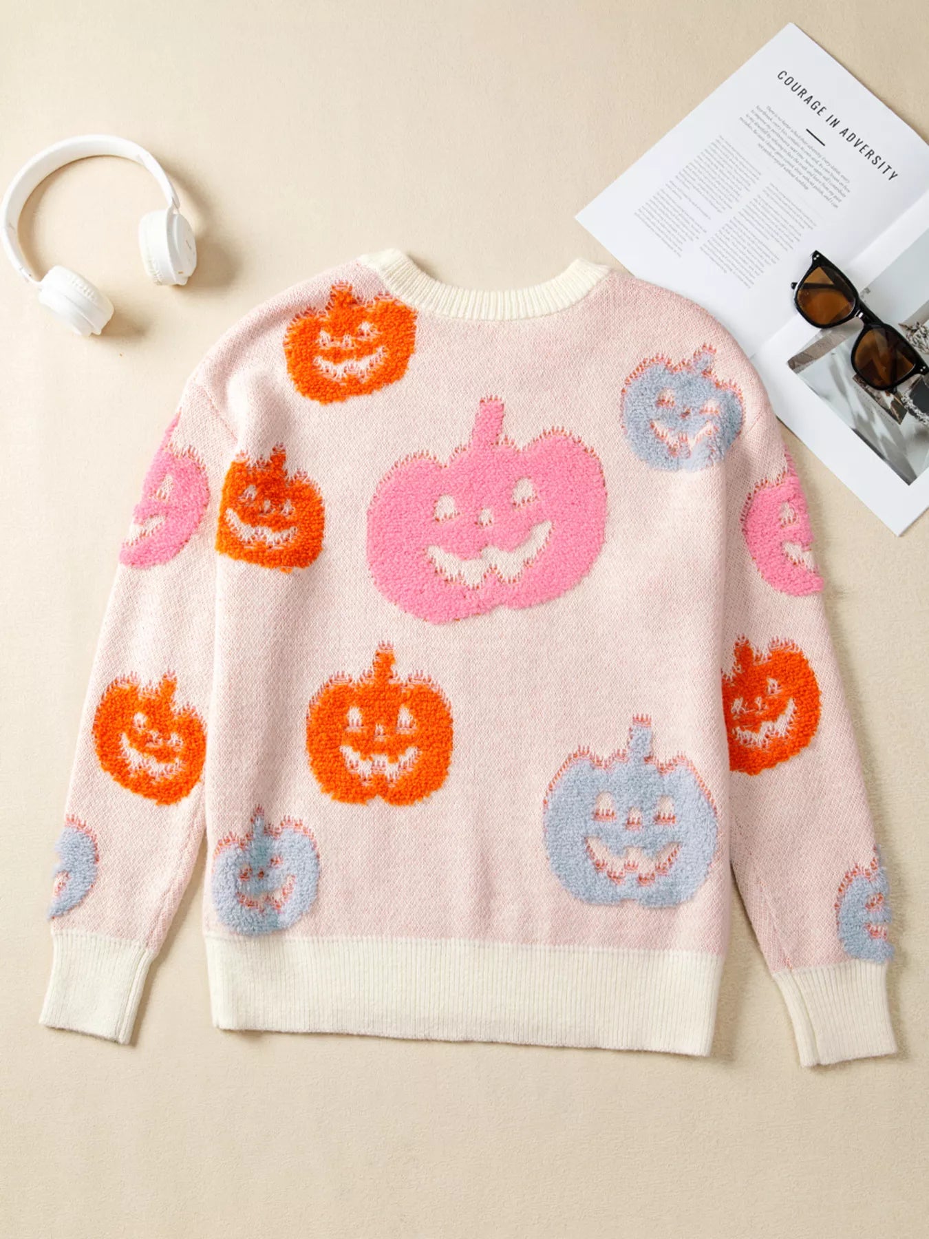SYNZ Halloween Cute Pumpkin Pattern Sweater
