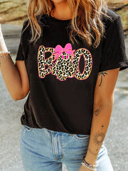 SYNZ Halloween Ghost Boo Graphic Round Neck T Shirt