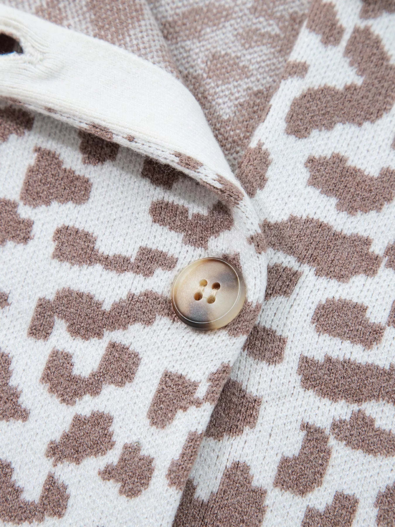 SYNZ Leopard Drop Shoulder Chunky Knitted Cardigan