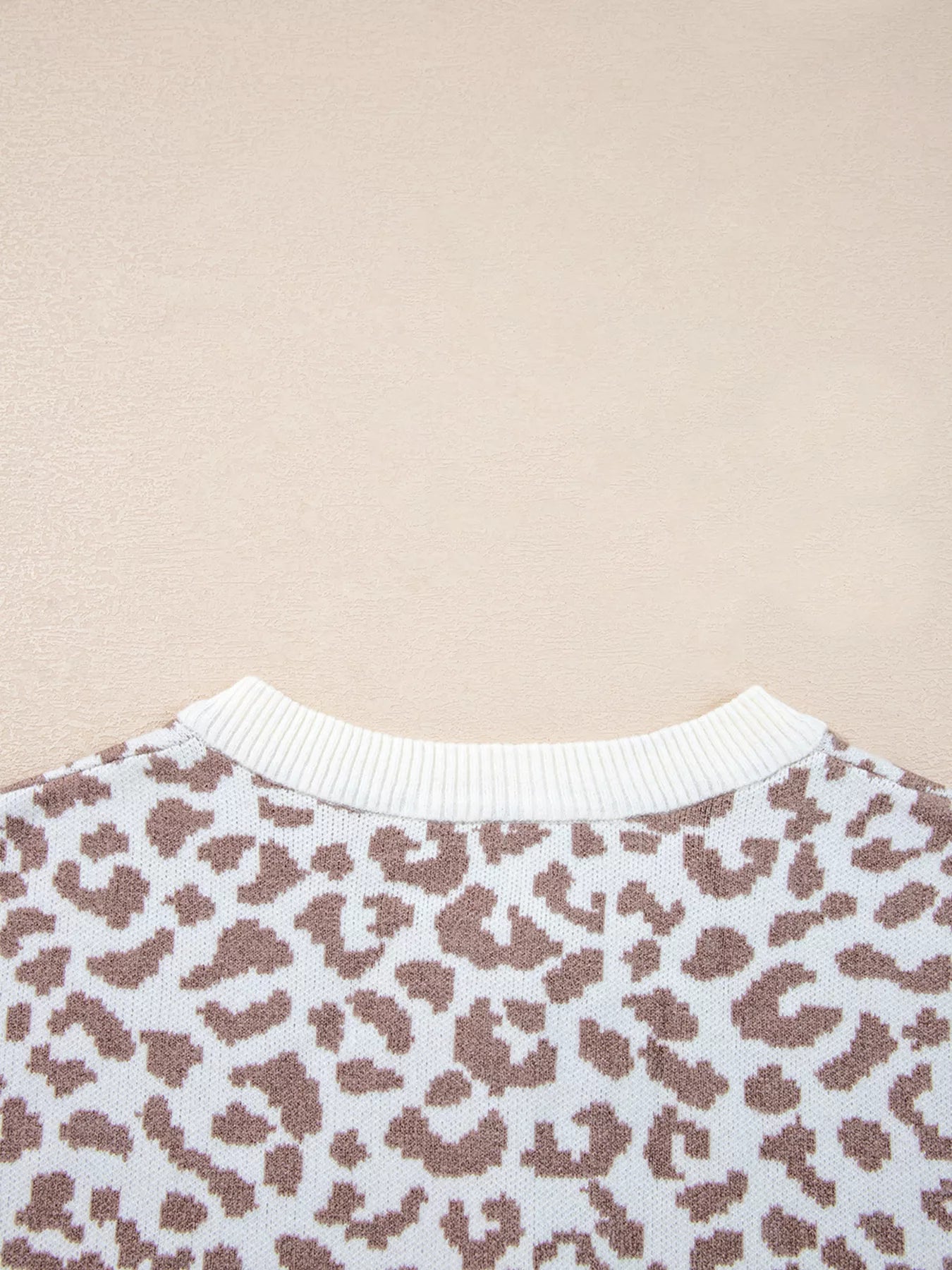 SYNZ Leopard Drop Shoulder Chunky Knitted Cardigan