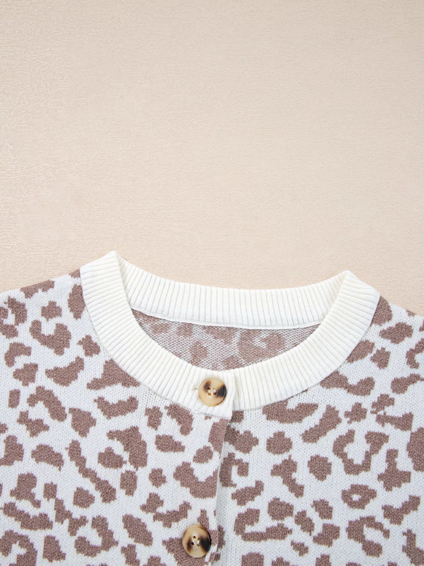 SYNZ Leopard Drop Shoulder Chunky Knitted Cardigan