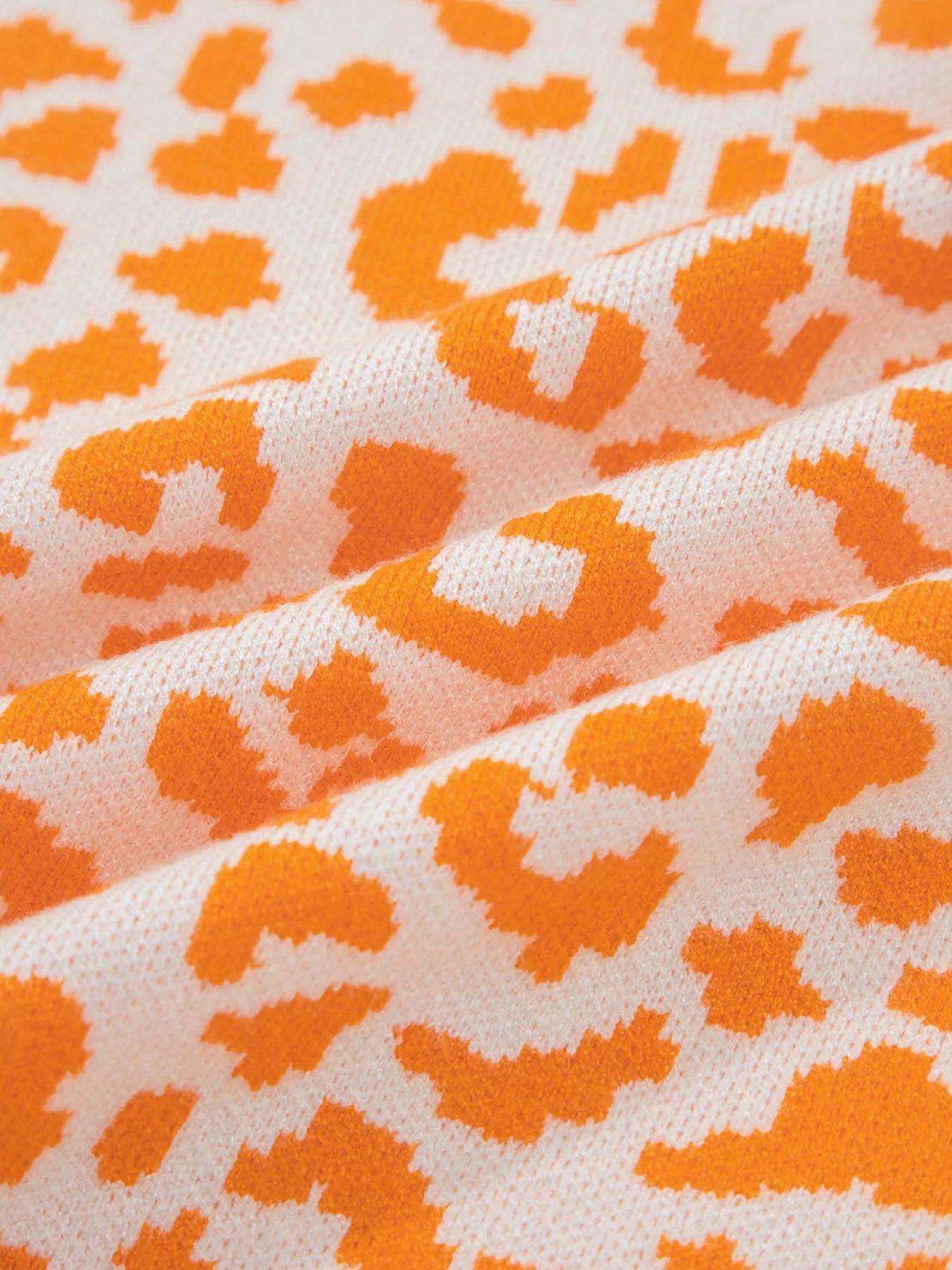 SYNZ Leopard Drop Shoulder Chunky Knitted Cardigan