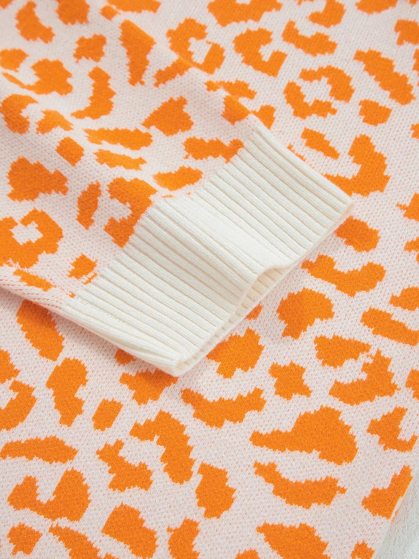 SYNZ Leopard Drop Shoulder Chunky Knitted Cardigan