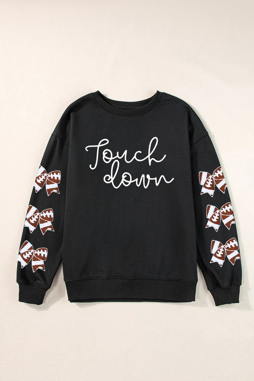 SYNZ Letter Graphic Bow Long Sleeve Sweatshirt