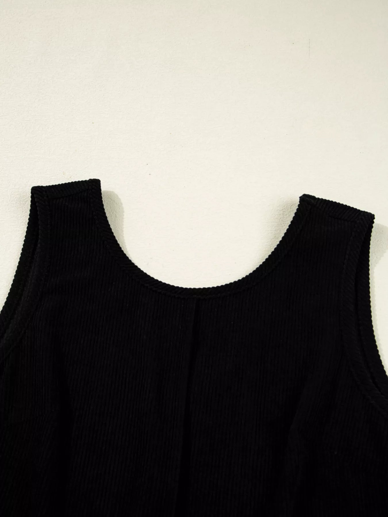 SYNZ Mini Dresses Corduroy Sleeveless Mini Dress with Patched Pockets