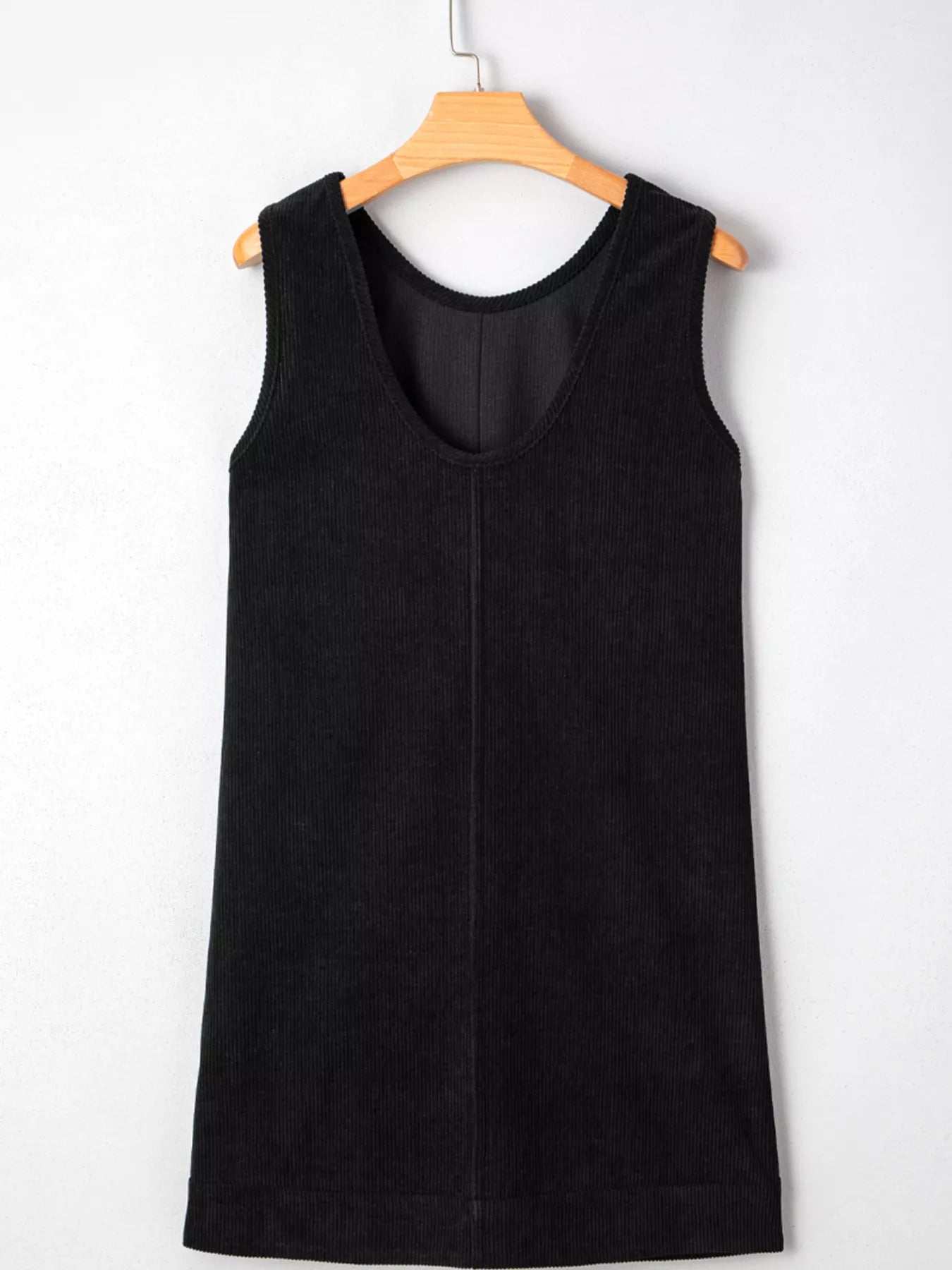 SYNZ Mini Dresses Corduroy Sleeveless Mini Dress with Patched Pockets