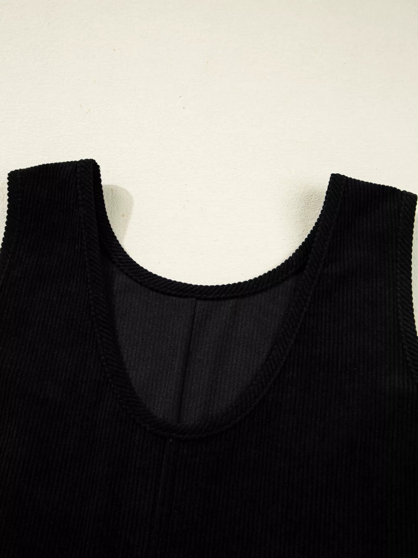 SYNZ Mini Dresses Corduroy Sleeveless Mini Dress with Patched Pockets