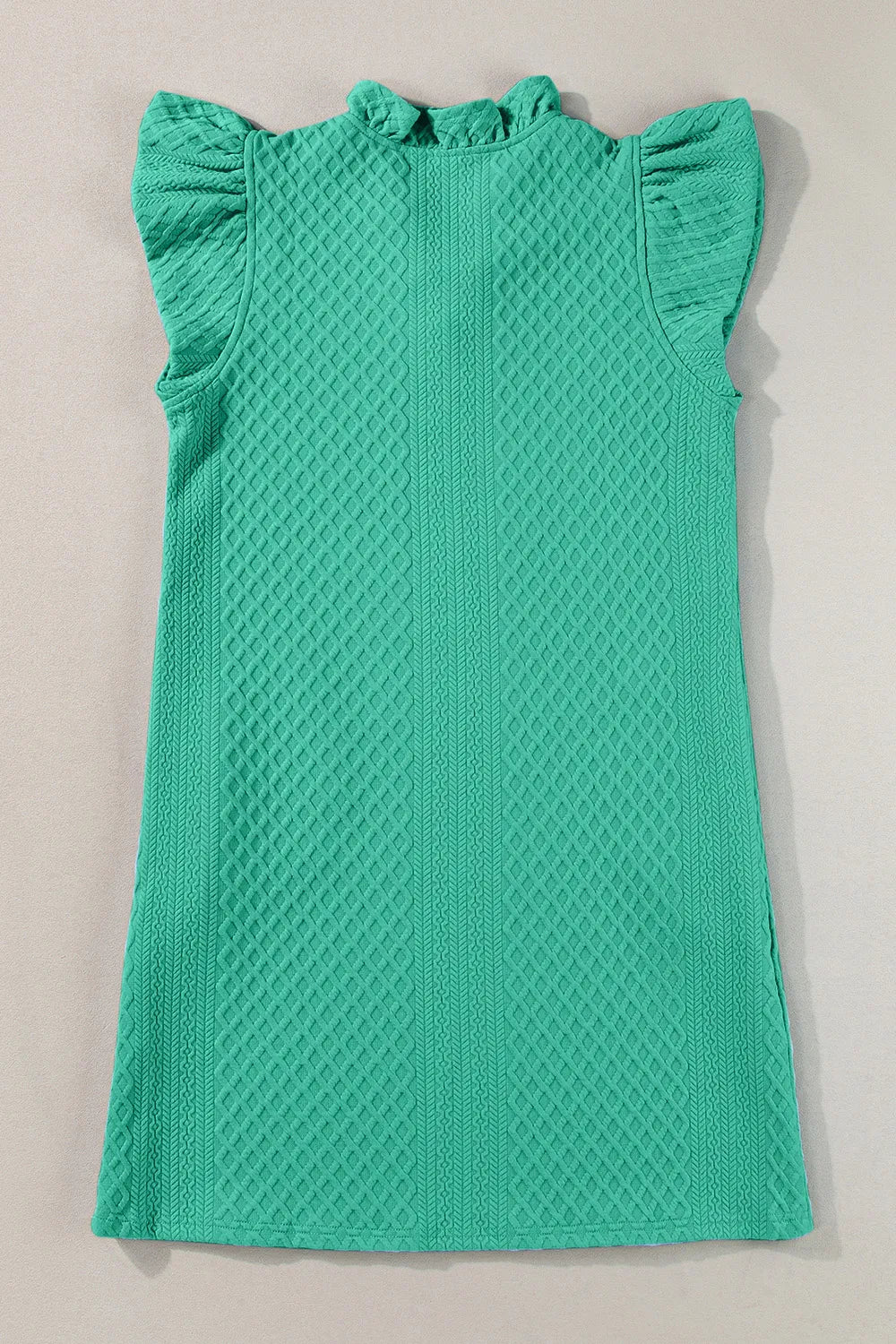 SYNZ Mini Dresses Ruffled V-Neck Mini Dress with Cap Sleeves – Feminine Charm