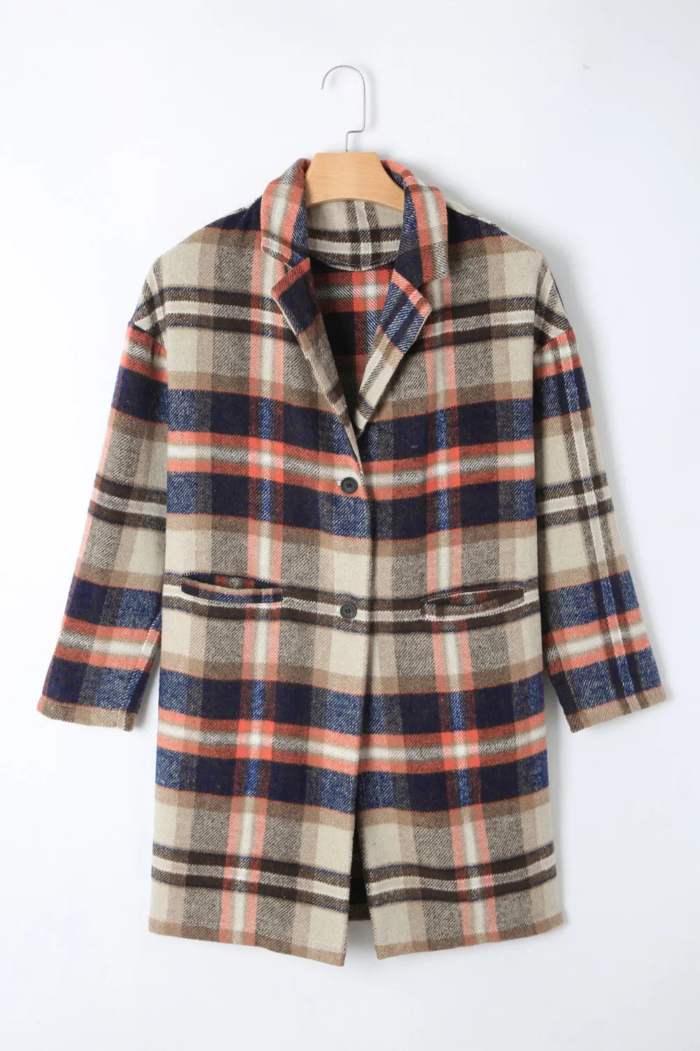 SYNZ Multicolor / S Plaid Longline Jacket with Pockets