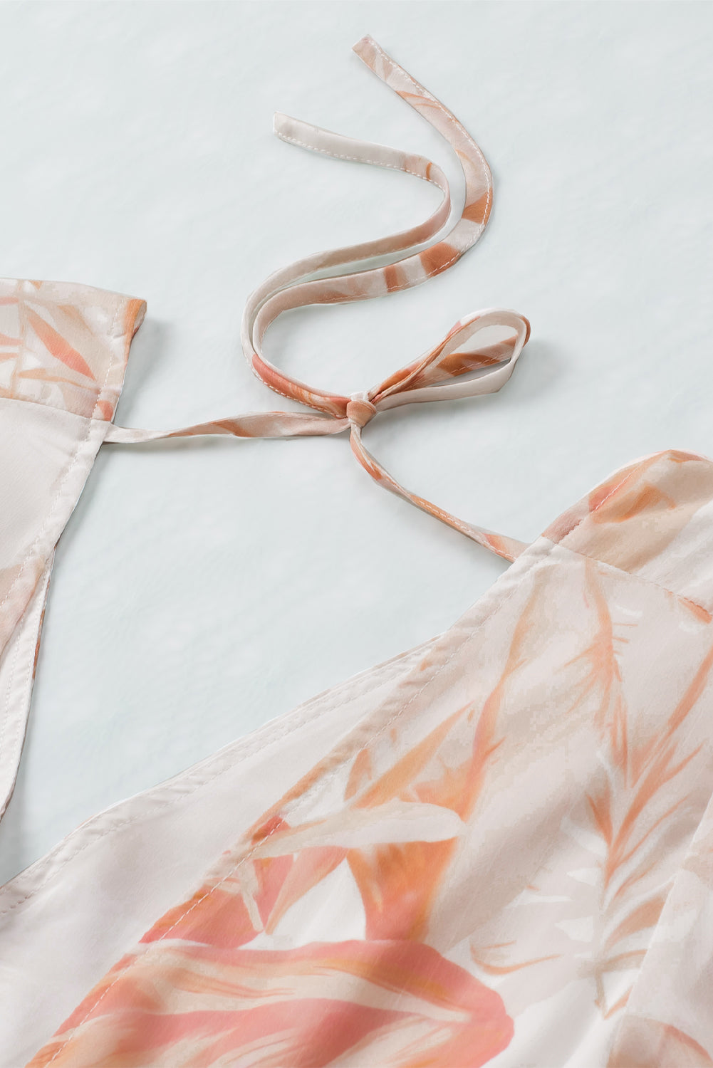 SYNZ Printed Short Sleeve Tie Front Romper