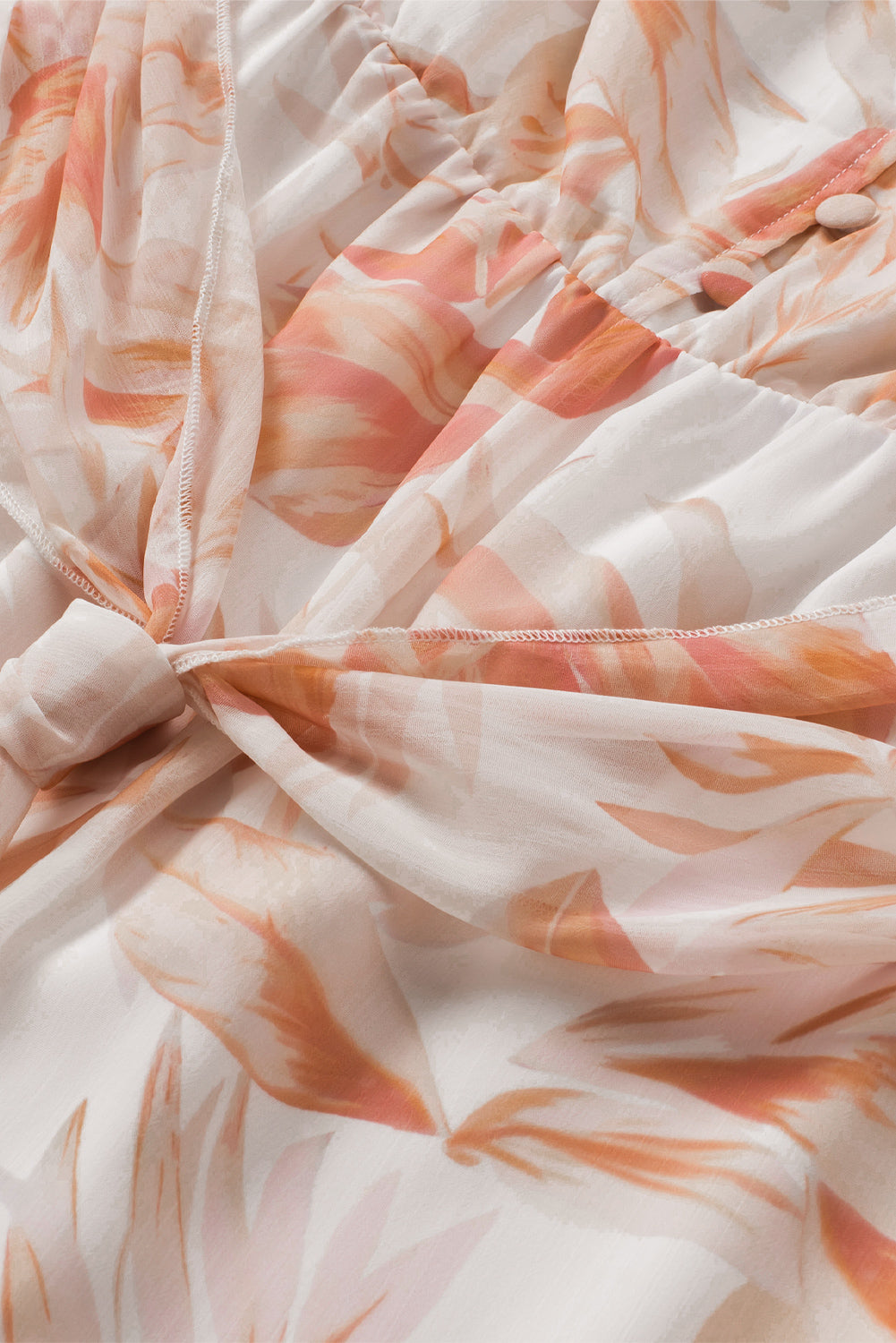 SYNZ Printed Short Sleeve Tie Front Romper