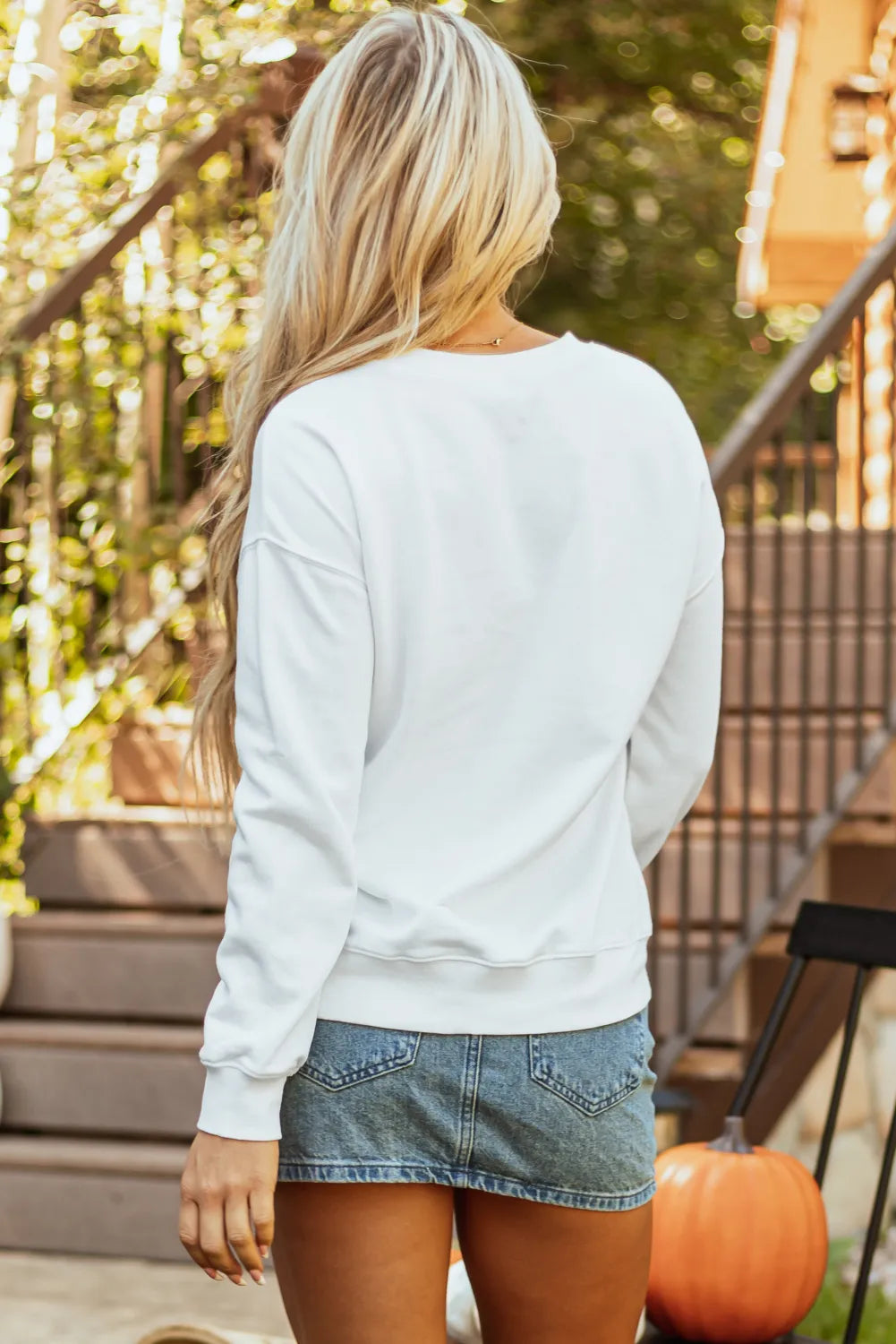 SYNZ Pumpkin Graphic Long Sleeve Sweatshirt