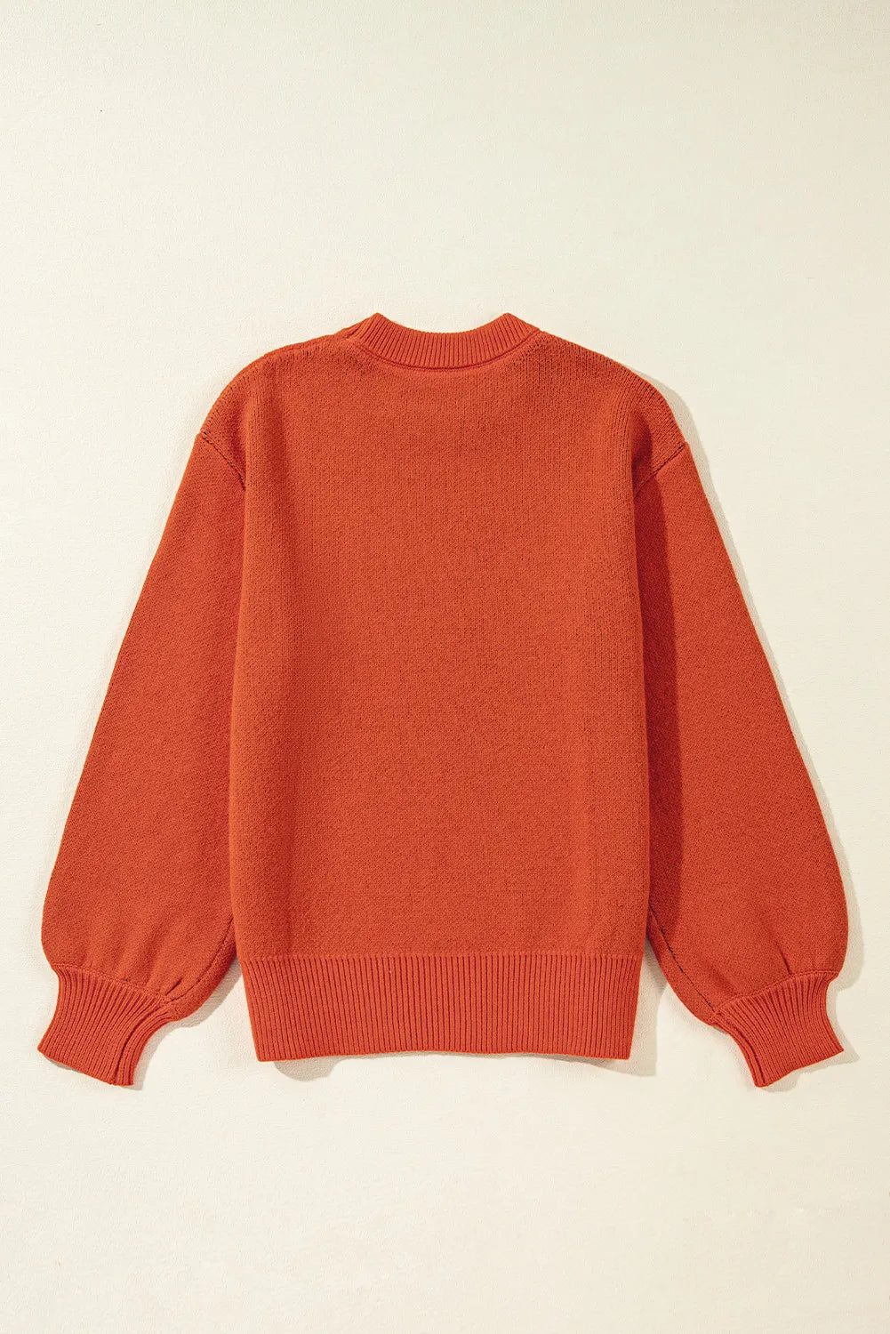 SYNZ Pumpkin Pattern Round Neck Sweater