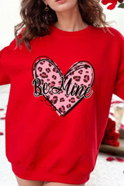 SYNZ Scarlet / S Valentine's Day BE MINE Heart Long Sleeve Sweatshirt