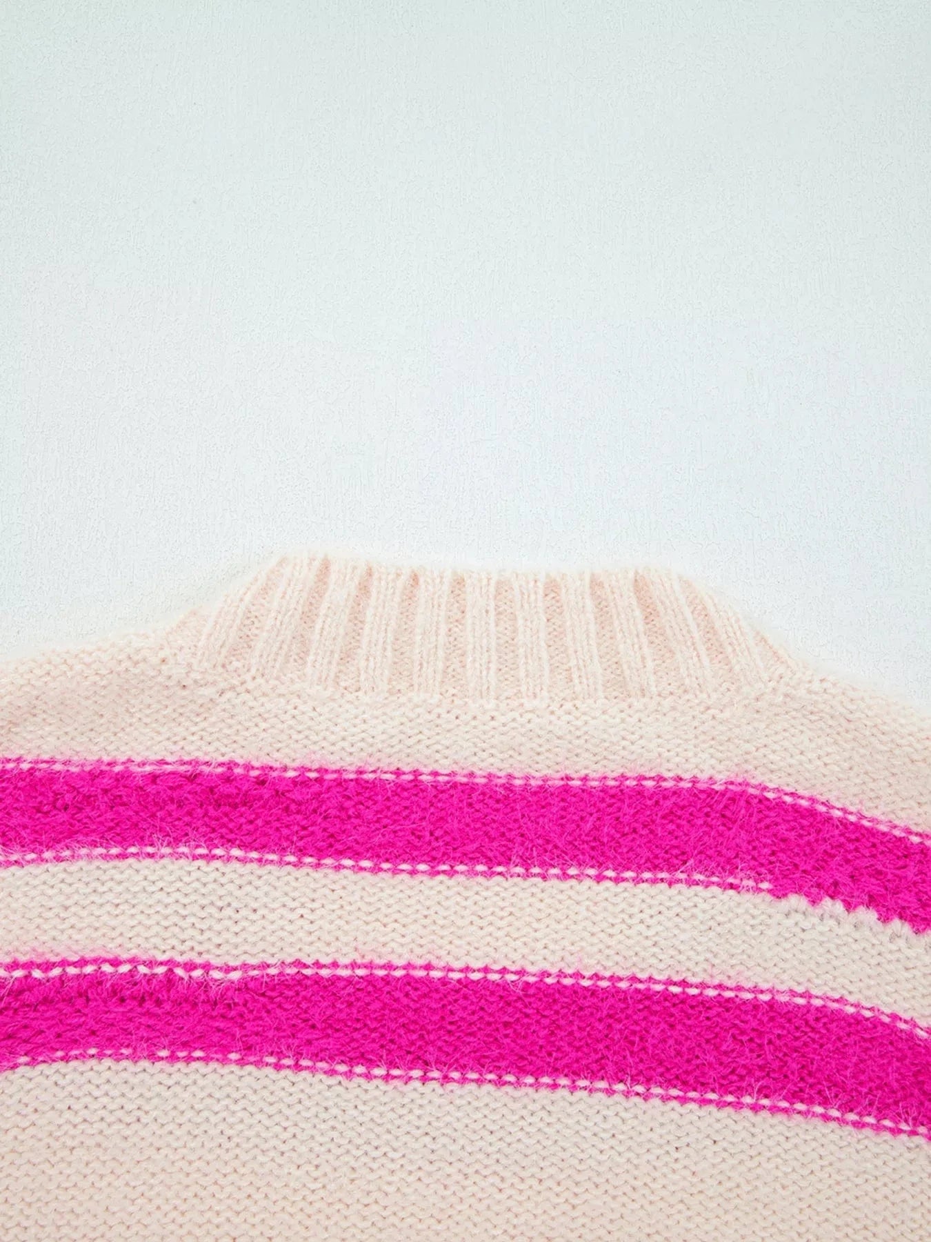 SYNZ Sequin Letter Graphic Colorblock Loose Sweater