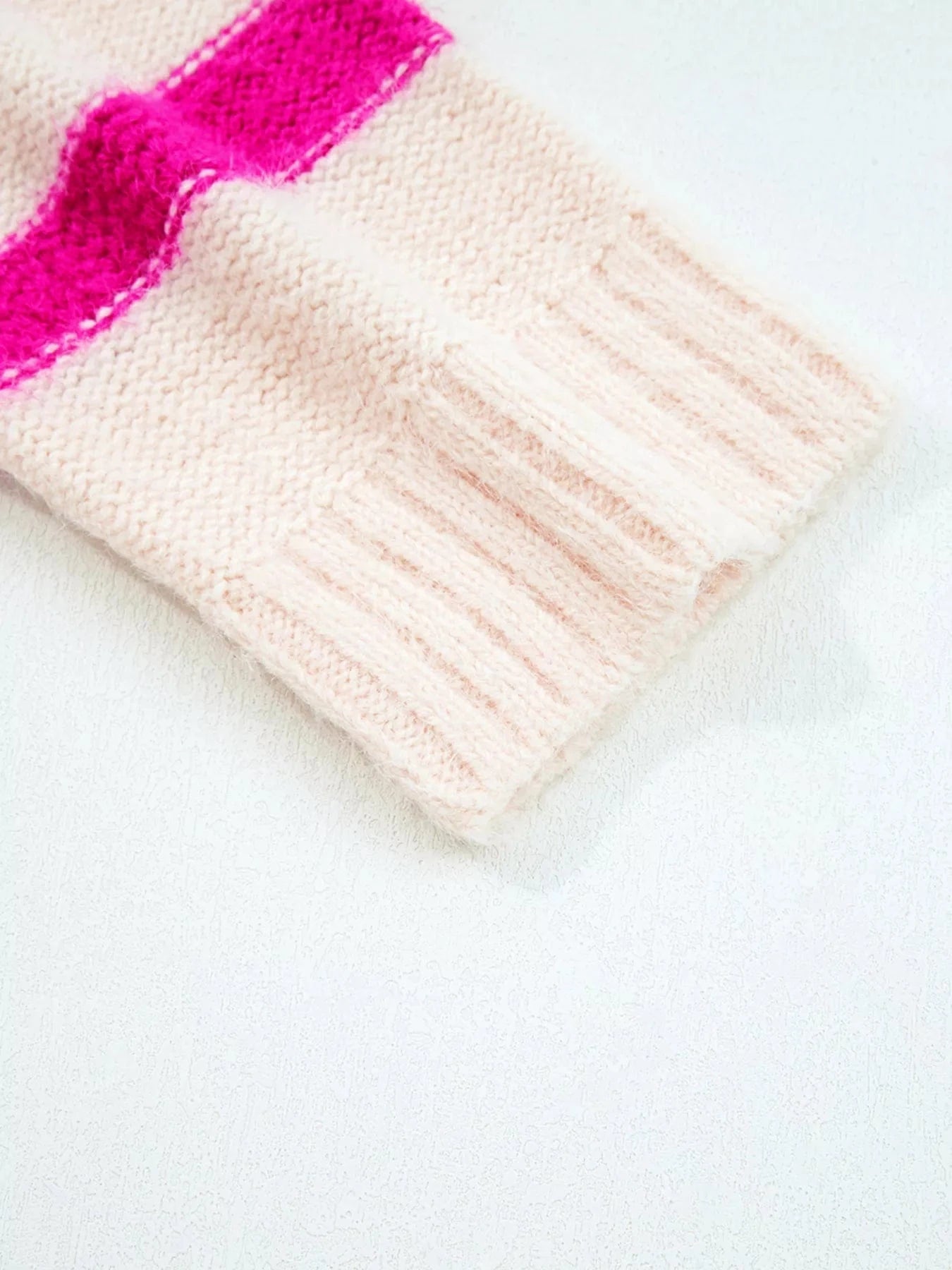 SYNZ Sequin Letter Graphic Colorblock Loose Sweater