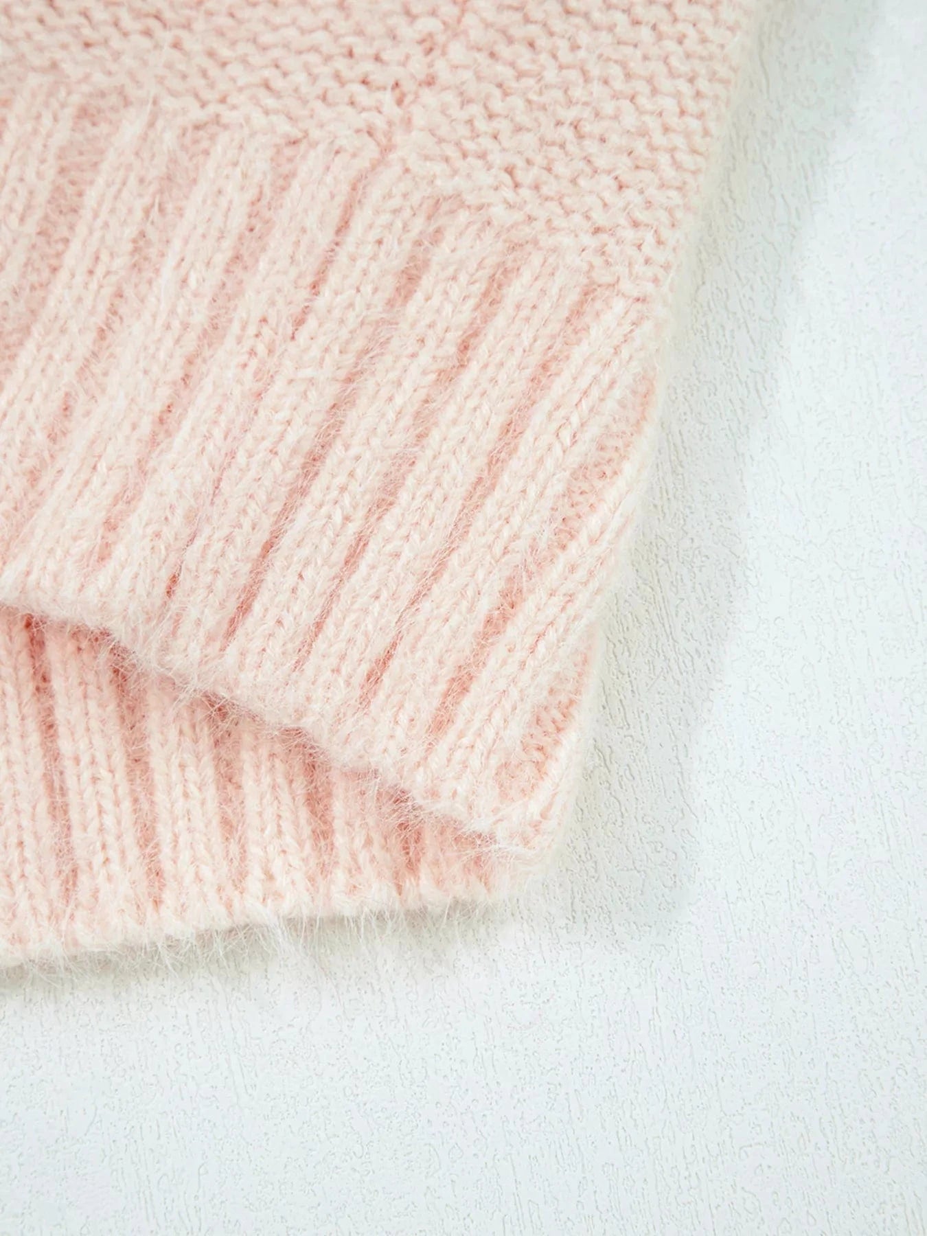 SYNZ Sequin Letter Graphic Colorblock Loose Sweater