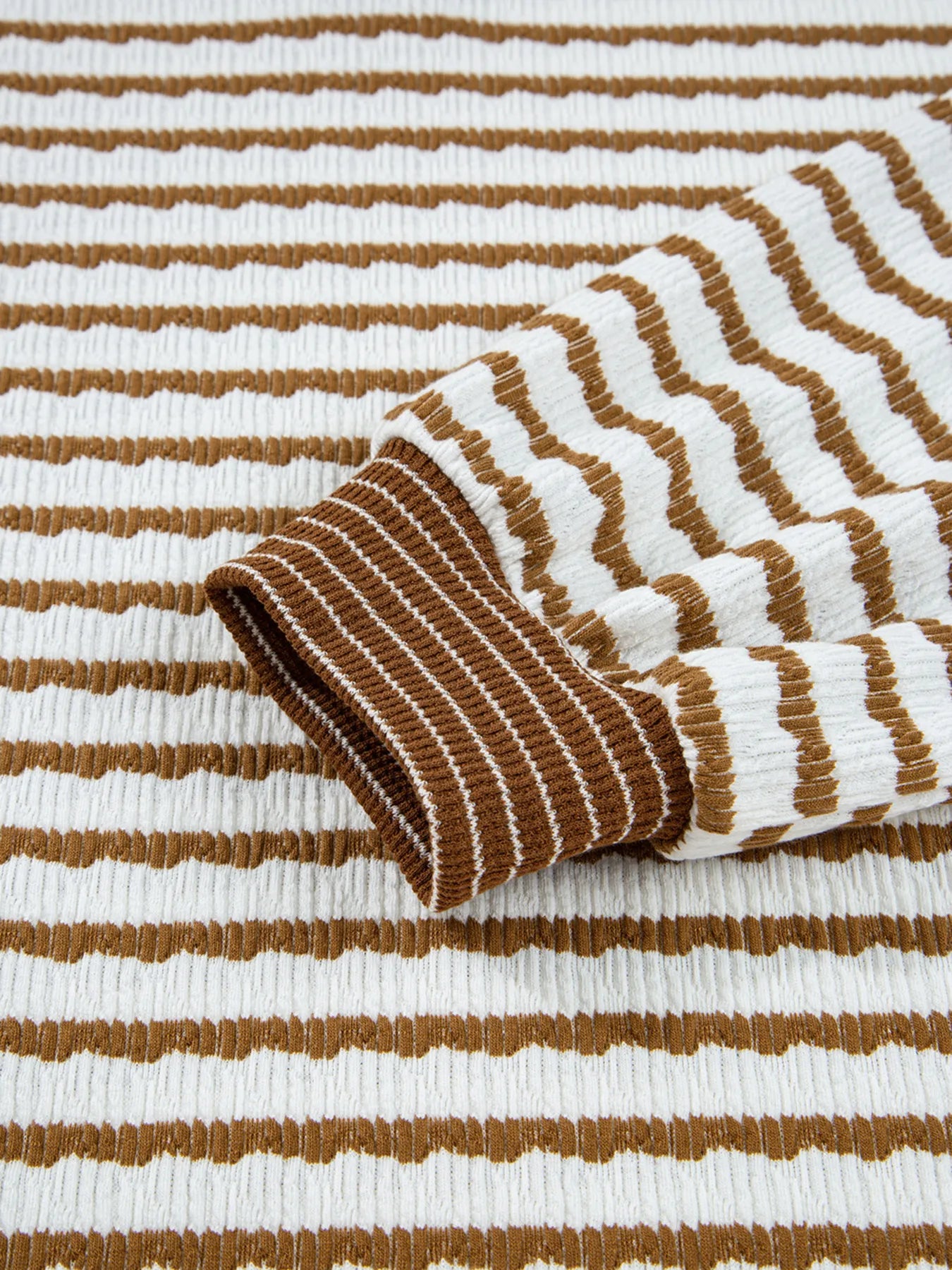 SYNZ Stripe Collared Top and Drawstring Pant Set