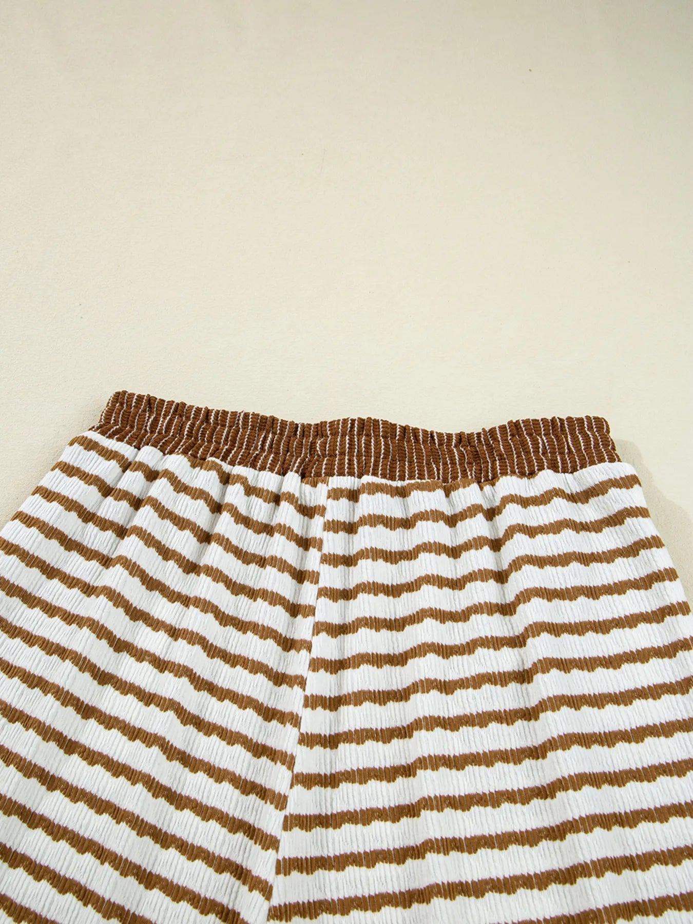 SYNZ Stripe Collared Top and Drawstring Pant Set