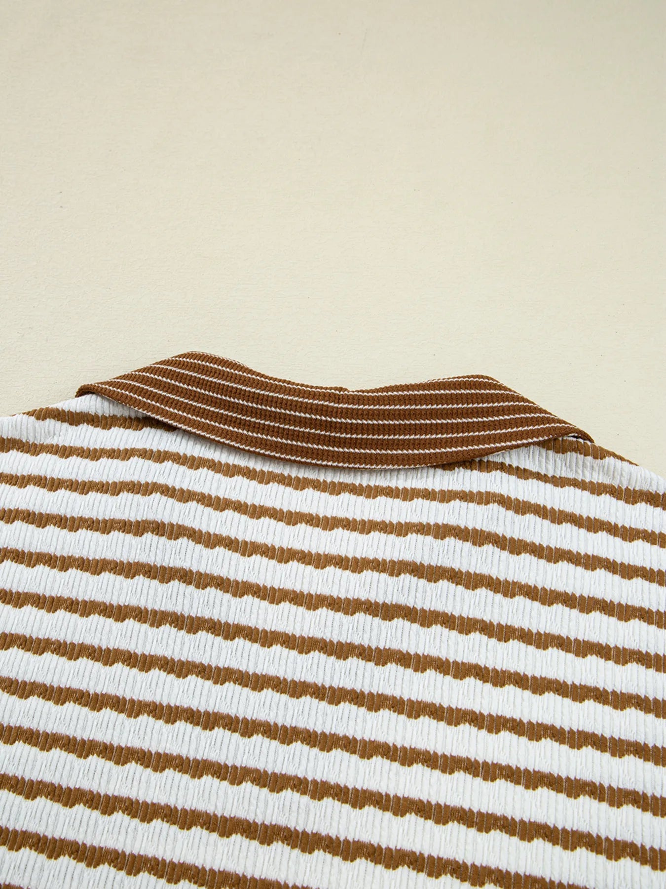 SYNZ Stripe Collared Top and Drawstring Pant Set