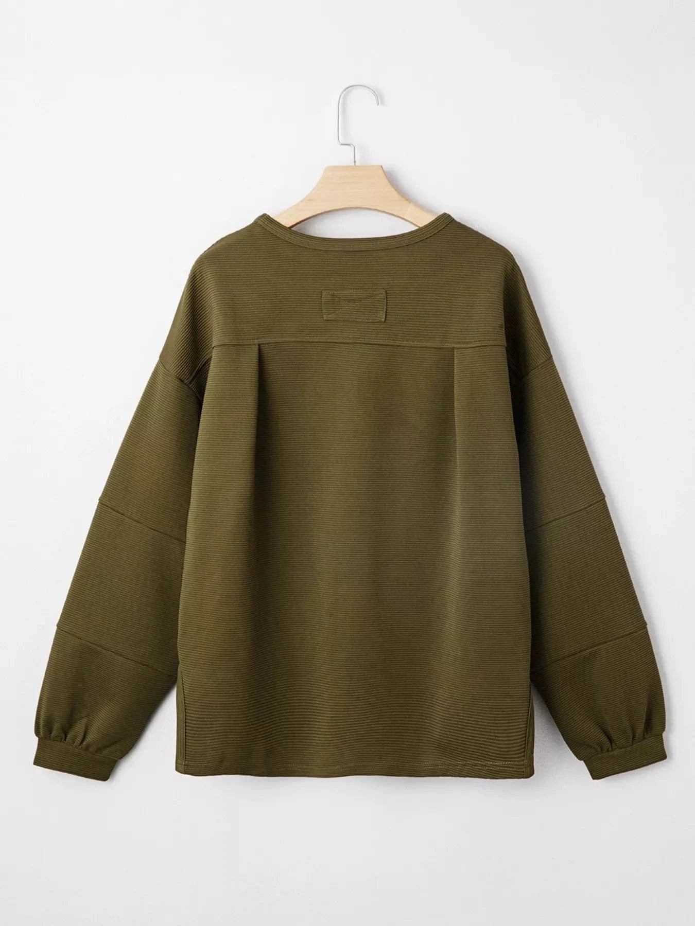 SYNZ Sweatshirts & Hoodies Ribbed Knit Oversized Sweatshirt