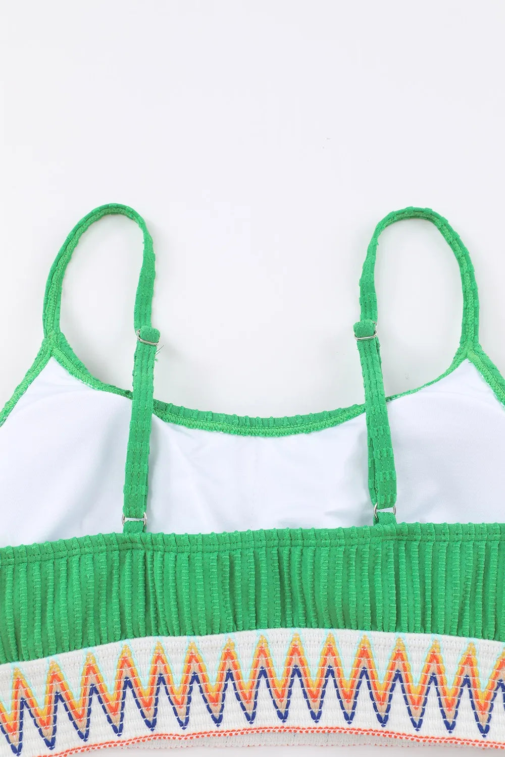 SYNZ Textured Contrast Banding Bikini High Waist 2pcs Swimsuit