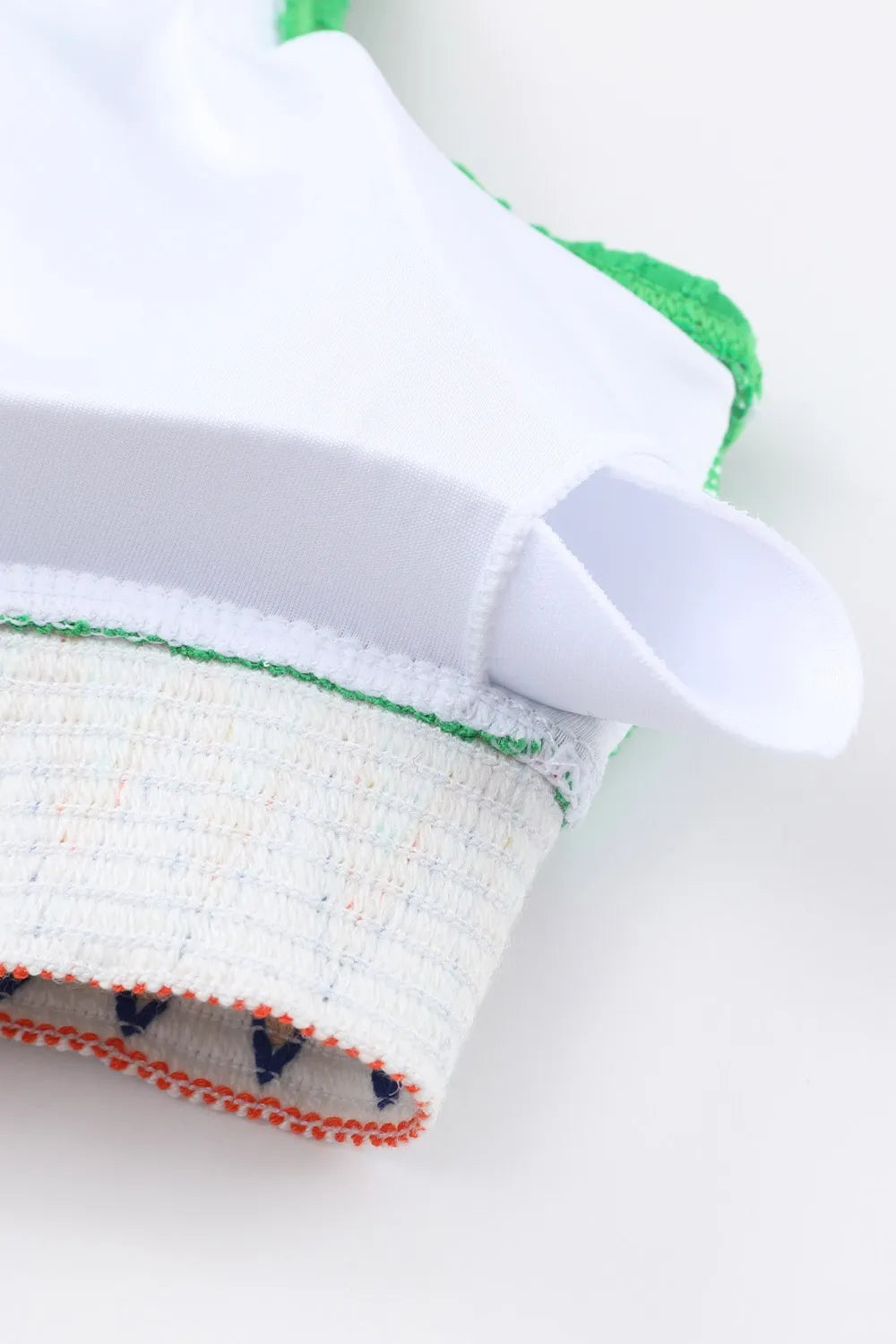 SYNZ Textured Contrast Banding Bikini High Waist 2pcs Swimsuit