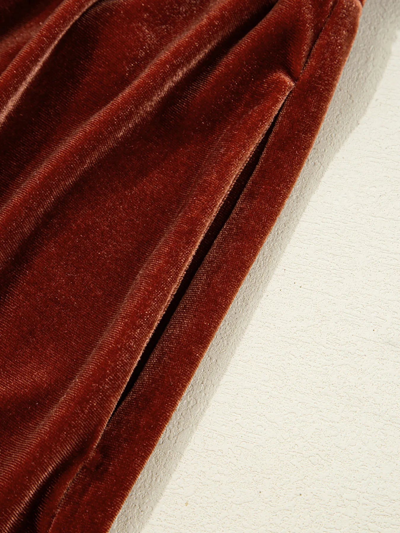 SYNZ V Neck Puff Sleeve Velvet Dress