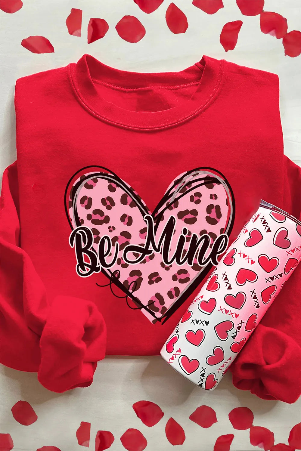 SYNZ Valentine's Day BE MINE Heart Long Sleeve Sweatshirt