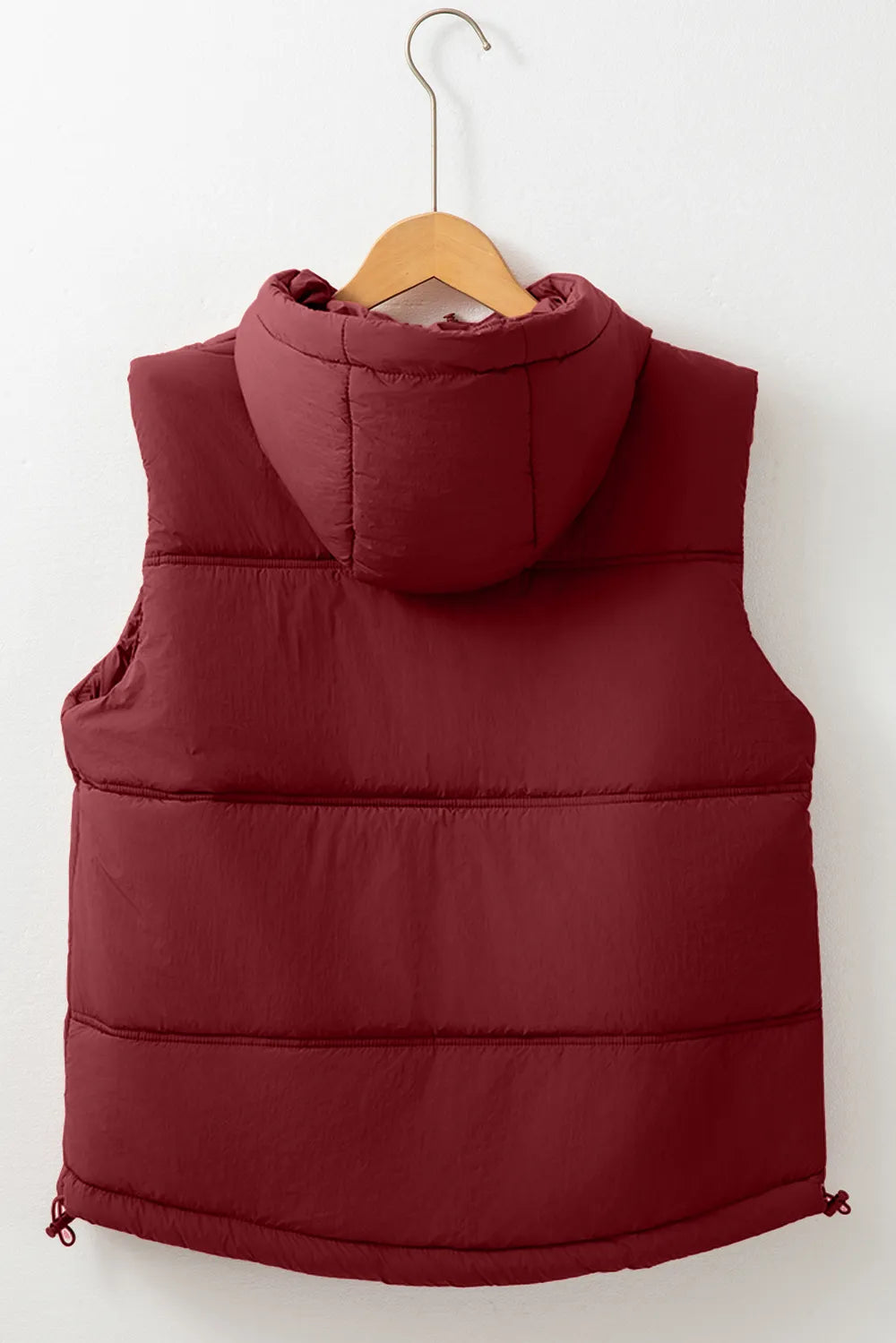 SYNZ Vests Drawstring Zip Up Hooded Vest Coat
