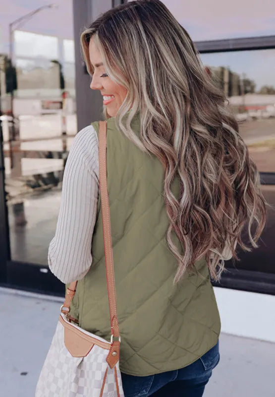 SYNZ Vests Fuzzy Zip Up Vest Coat with Pockets