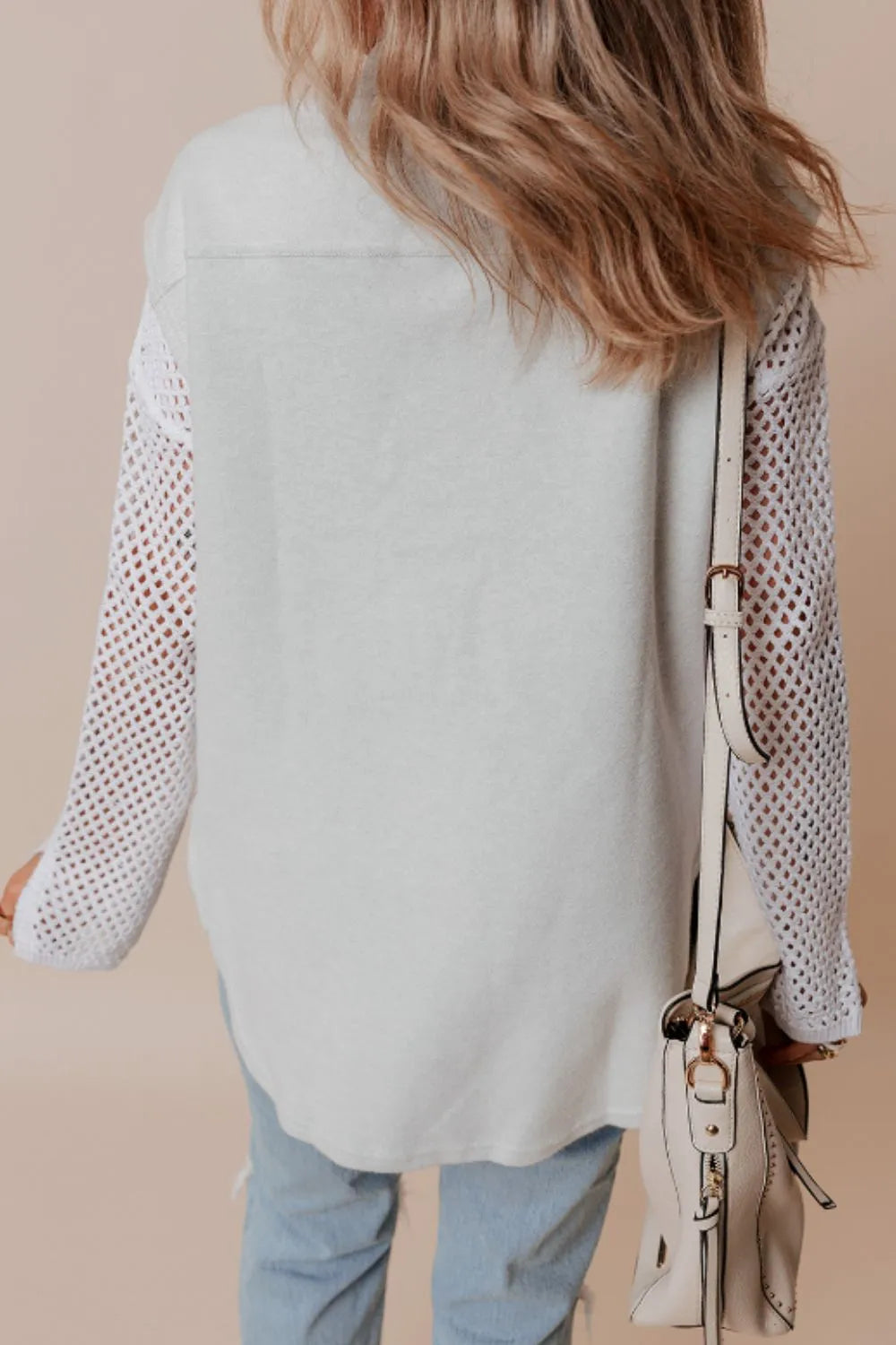 SYNZ Vests Pocketed Curved Hem Button Up Vest