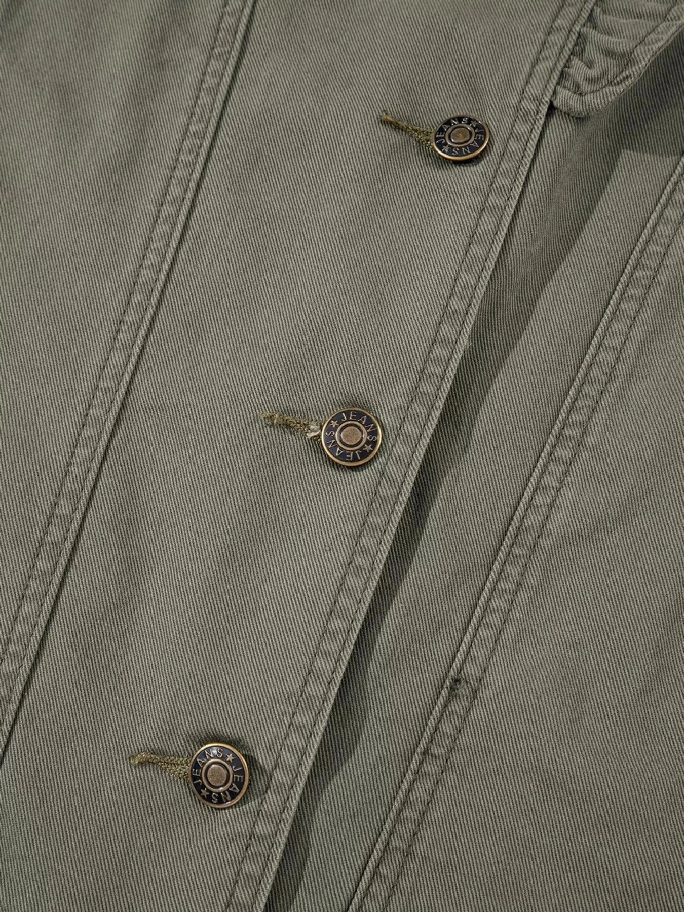 SYNZ Vests Ruffled Patchwork Denim Vest – Button Up Jean Jacket Style