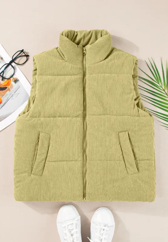 SYNZ Vests Zip Up Turtleneck Vest Coat