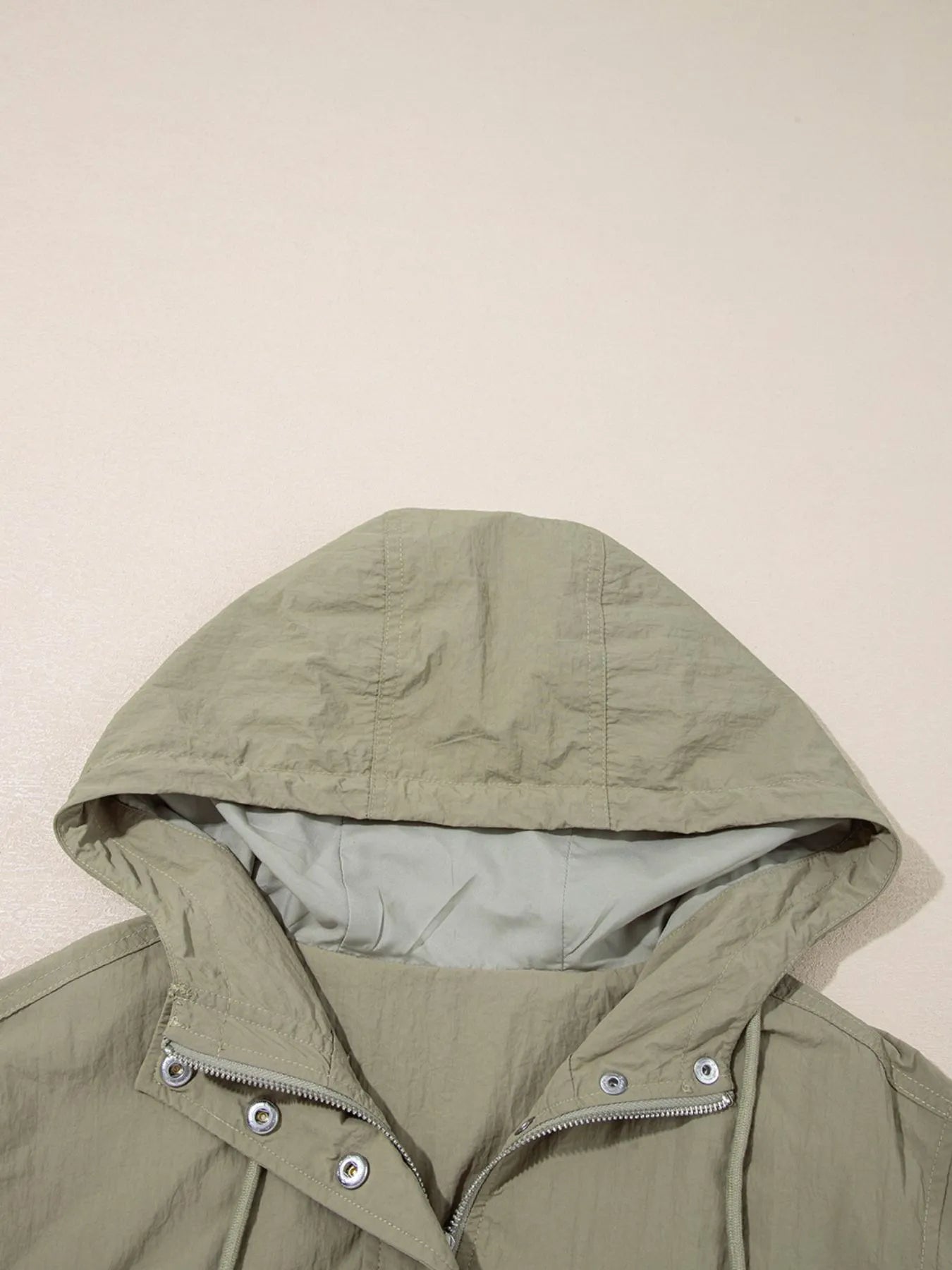 SYNZ Zip Up Cropped Hooded Utility Jacket
