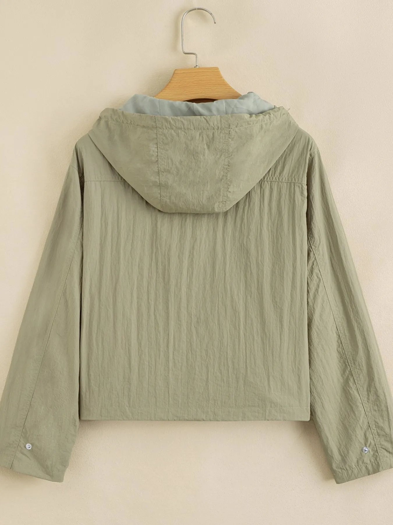 SYNZ Zip Up Cropped Hooded Utility Jacket