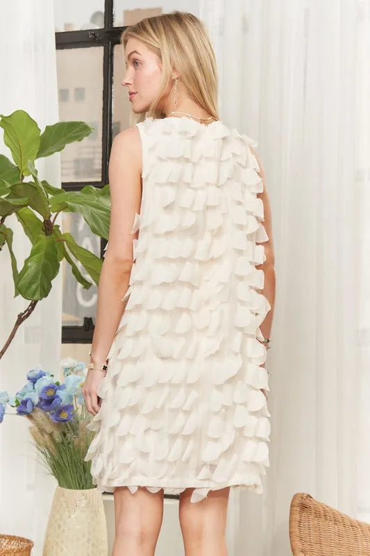 Trendsi ADORA Sleeveless Shift 3D Petal Dress