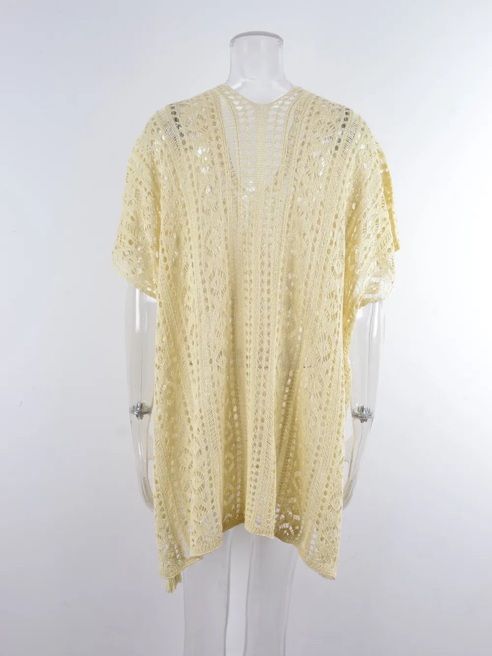 Trendsi Angel Wings Cutout V-Neck Cover-Up with Tassel