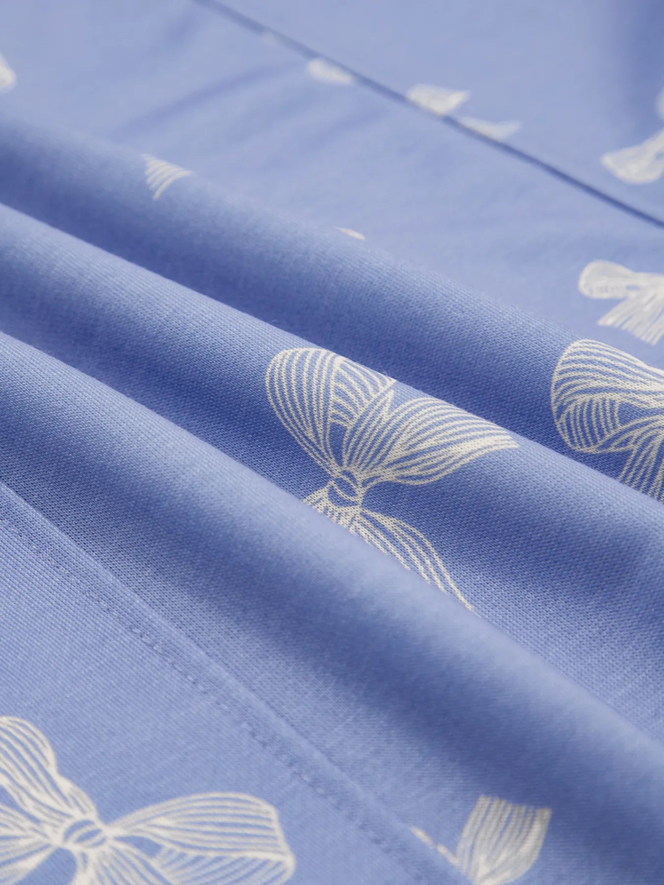 Trendsi Bow Knot Print Crewneck Ruffled Sleeve Shift Mini Dress