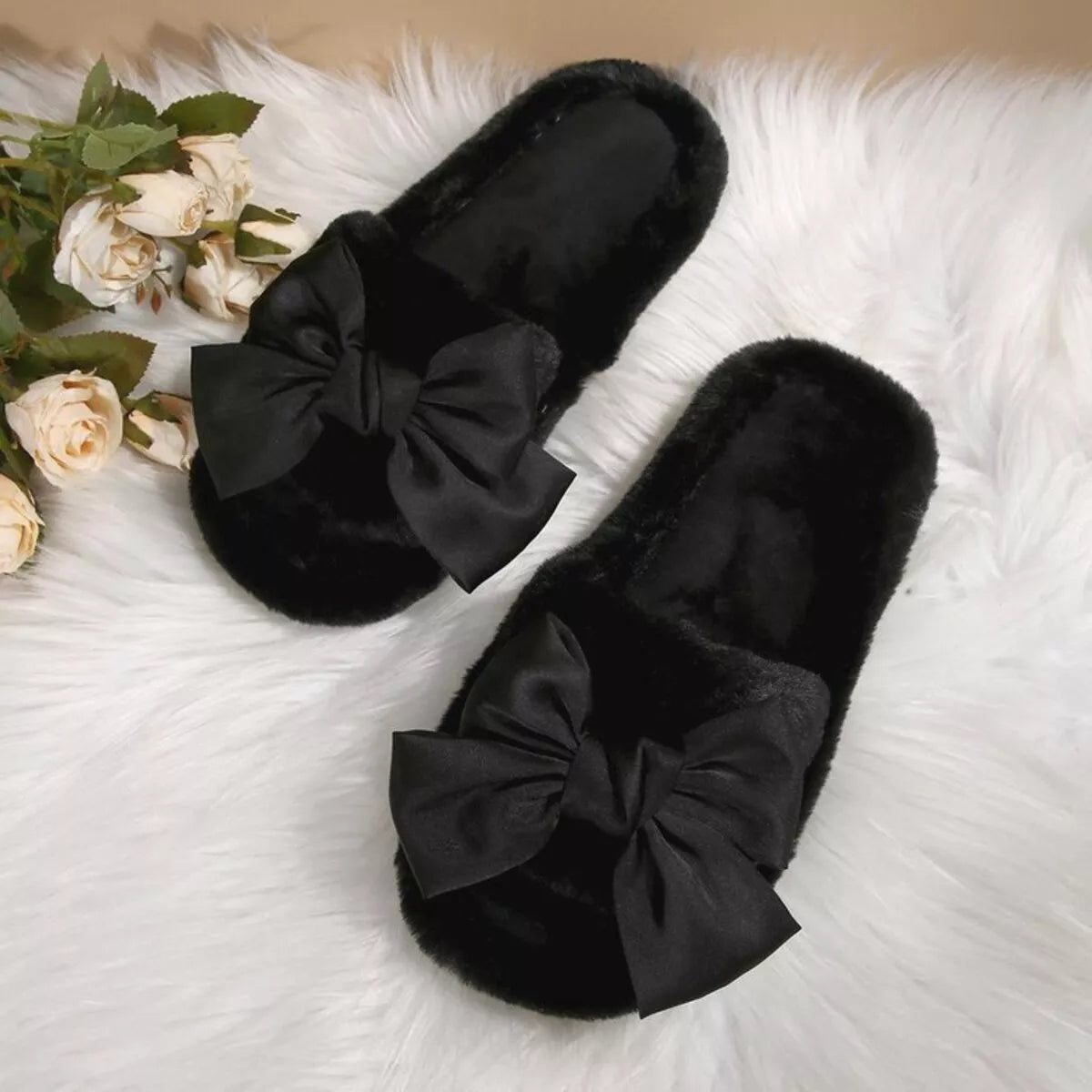 Trendsi Bow Open Toe Flats Slippers
