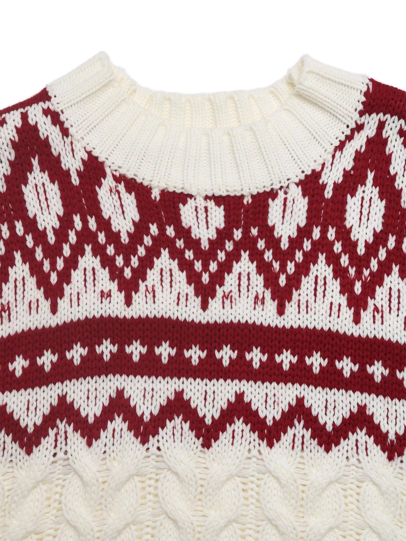 Trendsi Christmas Cable Knit Long Sleeve Sweater