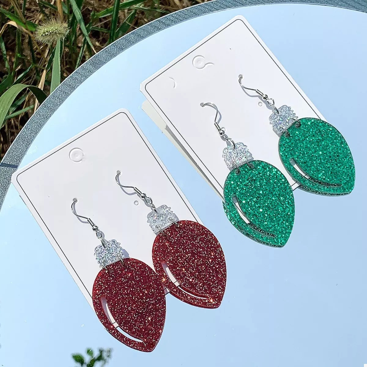 Trendsi Christmas Glitter Drop Earrings